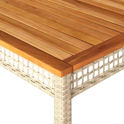 Trädgårdsbord beige 180x90x75 cm konstrotting akaciaträ