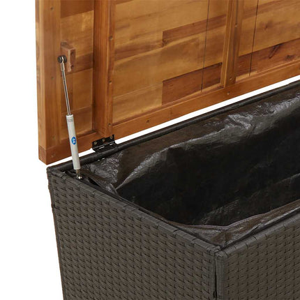 Dynbox svart 110x55x63 cm konstrotting akaciaträ