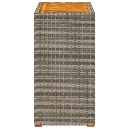 Trädgårdsbord med träskiva grå 60x40x75 cm konstrotting
