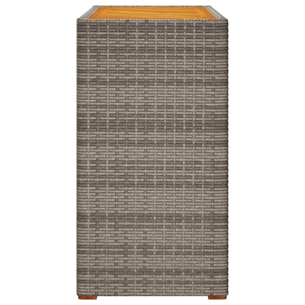 Trädgårdsbord med träskiva grå 100x40x75 cm konstrotting