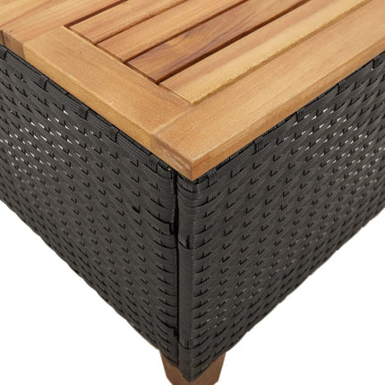 Trädgårdsbord svart 45x45x37 cm konstrotting akaciaträ