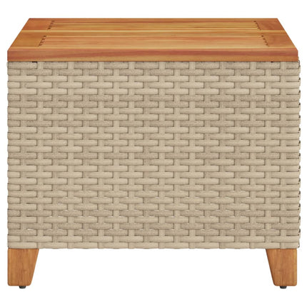 Trädgårdsbord beige 45x45x37 cm konstrotting akaciaträ