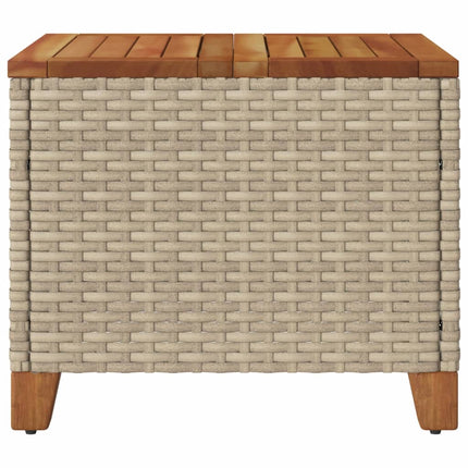 Trädgårdsbord beige 45x45x37 cm konstrotting akaciaträ