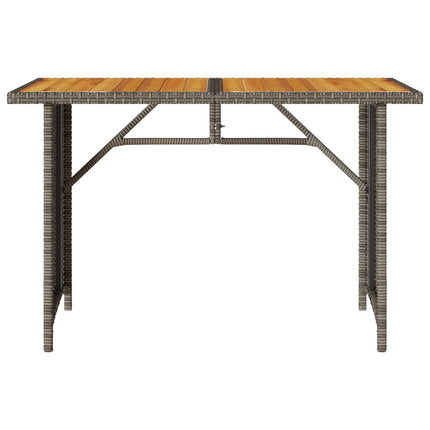 Trädgårdsbord med träskiva grå 110x68x70 cm konstrotting