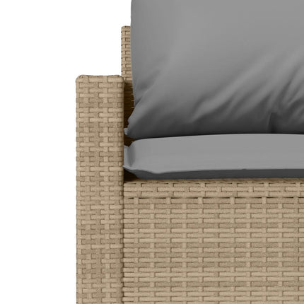 Soffgrupp för trädgård med dynor 4 delar beige konstrotting