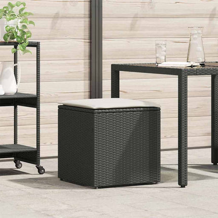 Kuddbox med lagring Svart 50 x 50 x 50 cm konstrotting