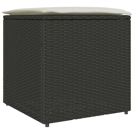 Kuddbox med lagring Svart 50 x 50 x 50 cm konstrotting
