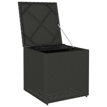 Kuddbox med lagring Svart 50 x 50 x 50 cm konstrotting
