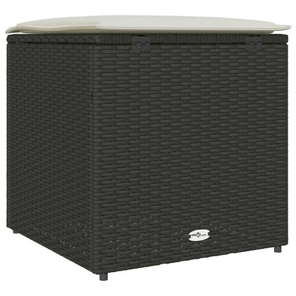 Kuddbox med lagring Svart 50 x 50 x 50 cm konstrotting