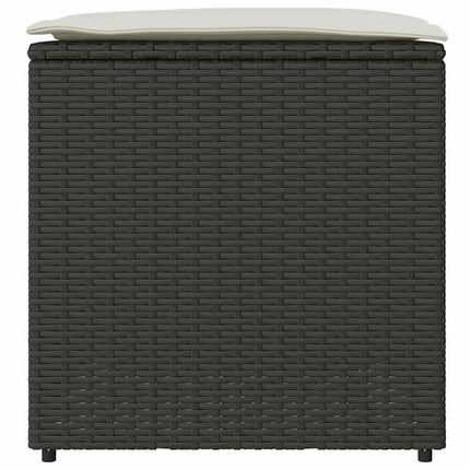 Kuddbox med lagring Svart 50 x 50 x 50 cm konstrotting