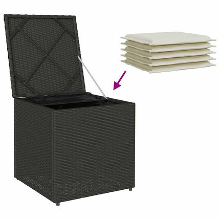Kuddbox med lagring Svart 50 x 50 x 50 cm konstrotting