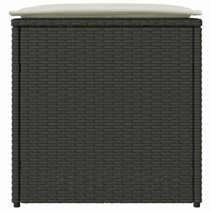Kuddbox med lagring Svart 50 x 50 x 50 cm konstrotting