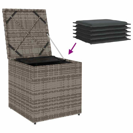 Kuddbox med lagring Grå 50 x 50 x 50 cm konstrotting