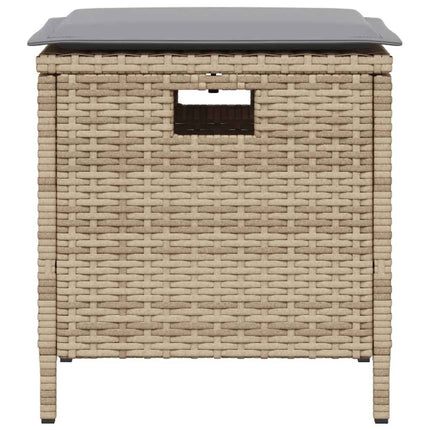 Matgrupp för trädgården med dynor 5 delar beige konstrotting