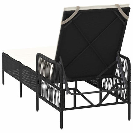 Solstol Svart och krämvit 55 x 200 x 92 cm konstrotting