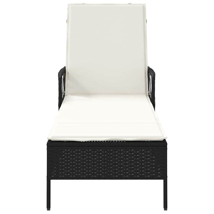 Solstol Svart och krämvit 55 x 200 x 92 cm konstrotting
