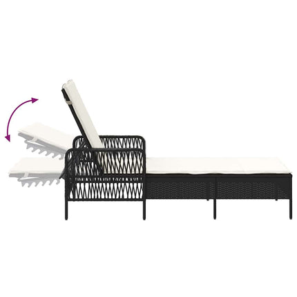 Solstol Svart och krämvit 55 x 200 x 92 cm konstrotting