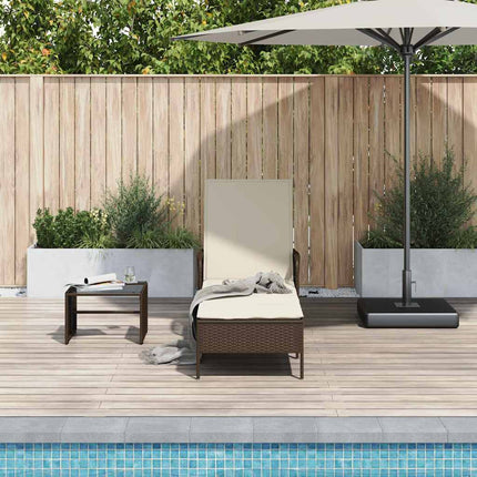 Solstol Brun och krämvit 55 x 200 x 92 cm konstrotting