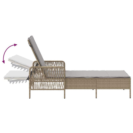 Solstol Beige och Ljusgrå 200 x 55 x 92 cm konstrotting