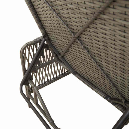 Solstol 3 pcs Grå och Marinblå 200 x 55 x 92 cm konstrotting