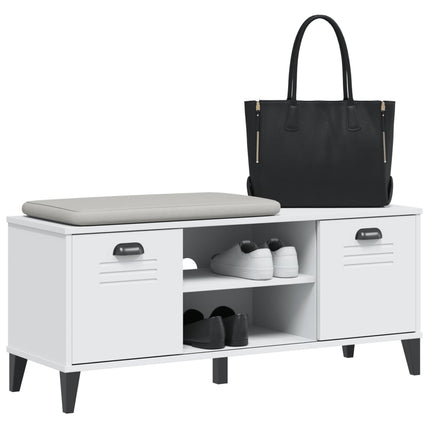 Skobänk VIKEN vit 106x35x45 cm konstruerat trä