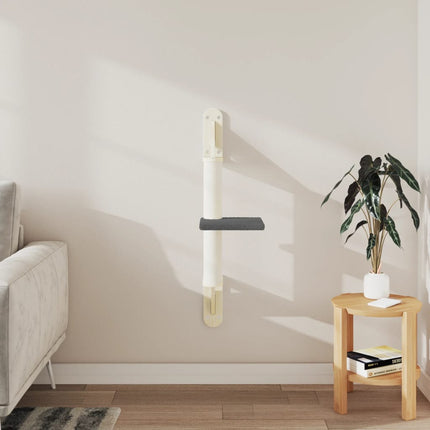Väggmonterat klösträd med klöspelare mörkgrå 85,5 cm