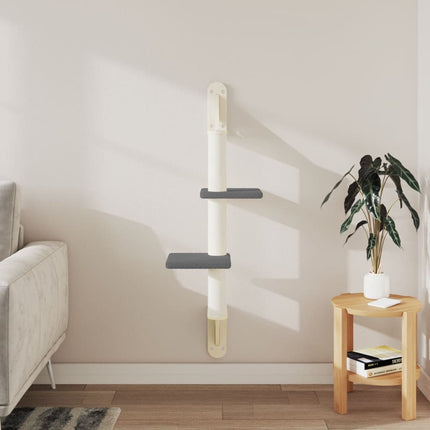 Väggmonterat klösträd med klöspelare mörkgrå 108 cm