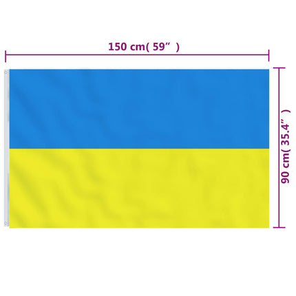 Ukrainas flagga med mässingsöljetter 90x150 cm