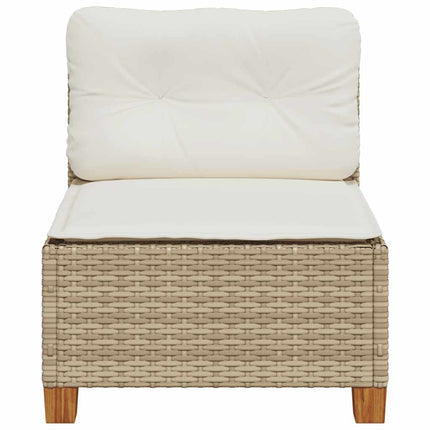 Soffa utan armstöd för trädgården med dynor beige konstrotting