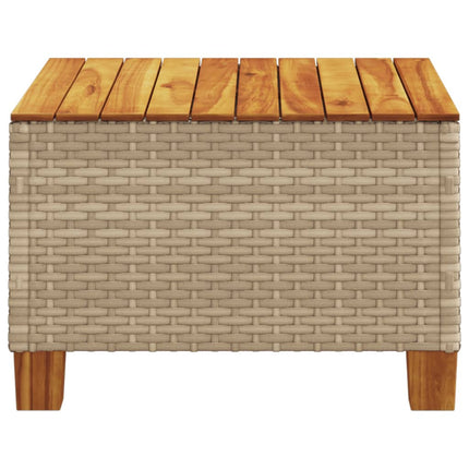 Trädgårdsbord beige 55x55x36 cm konstrotting akaciaträ