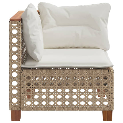 Soffa hörnsektion för trädgården med dynor beige konstrotting