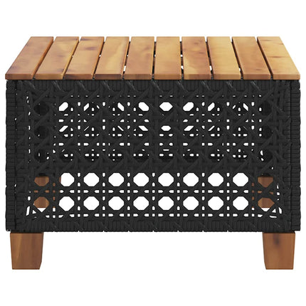 Trädgårdsbord svart 55x55x36 cm konstrotting akaciaträ