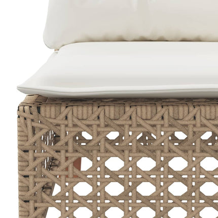 Trädgårdssoffa 3-sits med dynor konstrotting beige