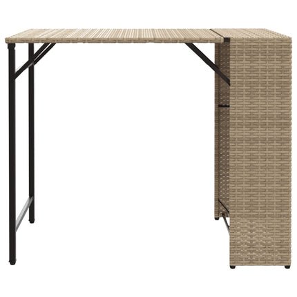 Matgrupp för trädgården hopfällbar 5 delar beige konstrotting