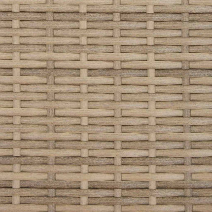 Trädgårdssoffa 2-sits med tak och pallar beige konstrotting