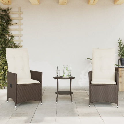 Bistrogrupp med dynor 3 delar brun konstrotting