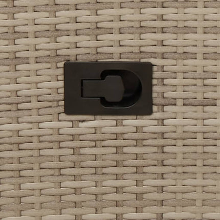 Justerbar trädgårdsstol med dynor beige konstrotting