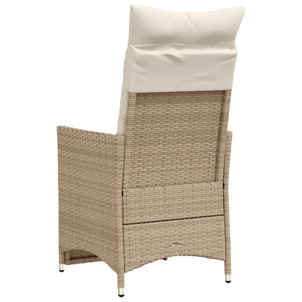 Justerbara trädgårdsstolar 2 st med dynor beige konstrotting