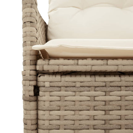 Justerbara trädgårdsstolar 2 st med dynor beige konstrotting