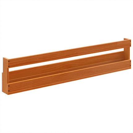 Väggmonterade skoställ 2 st vaxbrun 110x8,5x23,5cm massivt furu