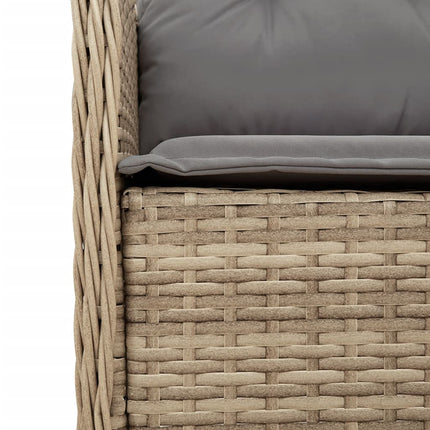 Matgrupp för trädgården med dynor 9 delar beige konstrotting