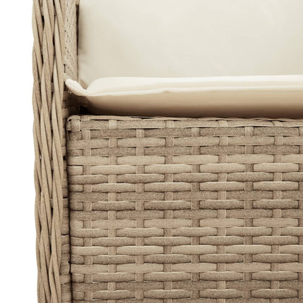 Matgrupp för trädgården med dynor 7 delar beige konstrotting