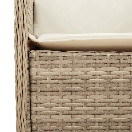 Matgrupp för trädgården med dynor 7 delar beige konstrotting