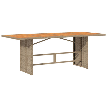 Matgrupp för trädgården med dynor 9 delar beige konstrotting