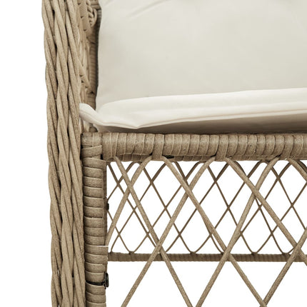 Matgrupp för trädgården med dynor 5 delar beige konstrotting