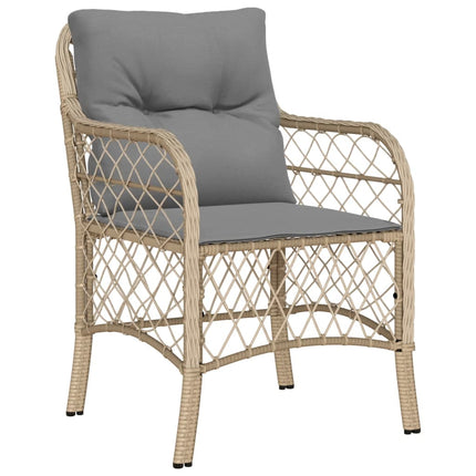 Bistrogrupp med dynor 3 delar mixbeige konstrotting