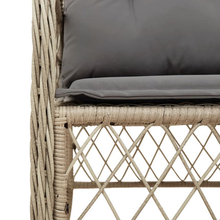 Matgrupp för trädgården med dynor 5 delar mixbeige konstrotting