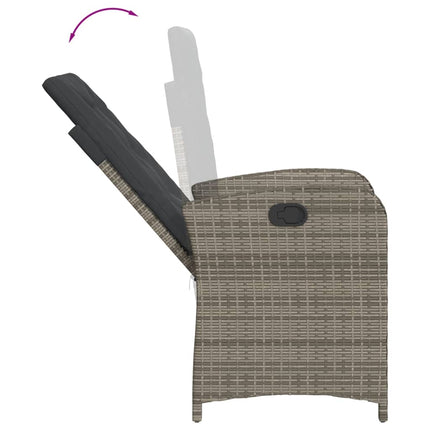Matgrupp för trädgården med dynor 7 delar grå konstrotting