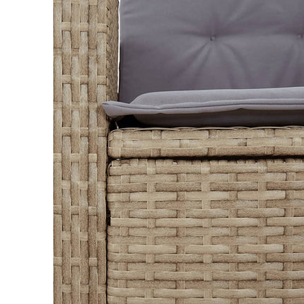 Matgrupp för trädgården med dynor 9 delar mixbeige konstrotting