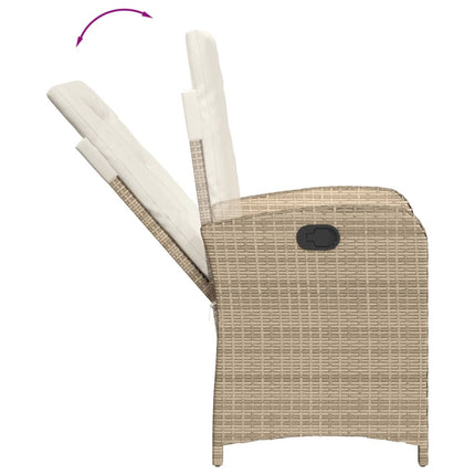 Matgrupp för trädgården med dynor 9 delar beige konstrotting